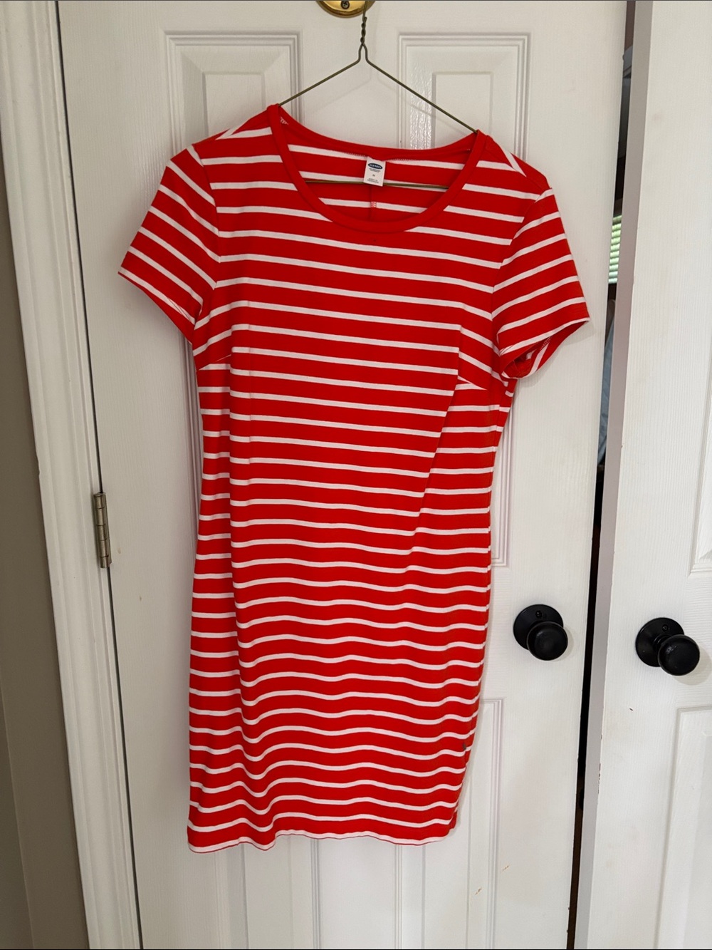 Old Navy Orange and White Striped Dress